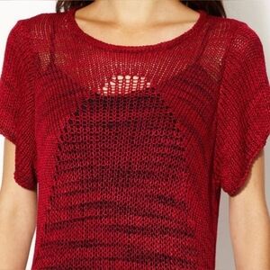 HELMUT LANG💥Nwot💥Red w/Black Open Weave Top/Dress